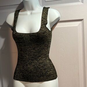 Gold and black dressy tank top.